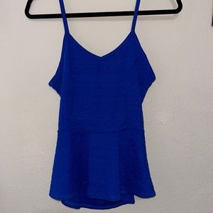Open back royal blue tank top